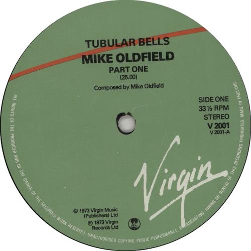 Mike Oldfield Tubular Bells - green/red label UK vinyl LP
